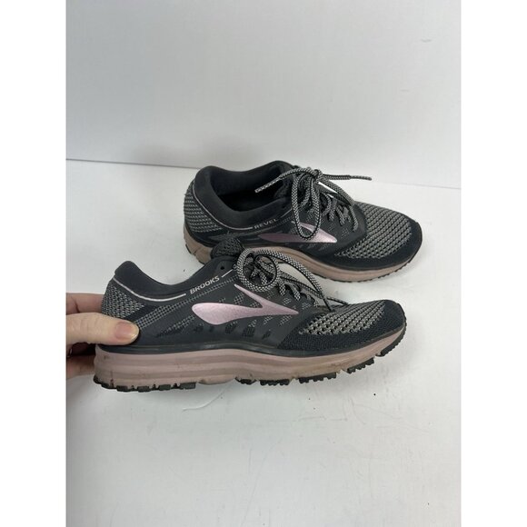 Brooks Revel Grey Rose Gold Size 6 Medium Running Active Shoes Sneakers - Picture 3 of 6